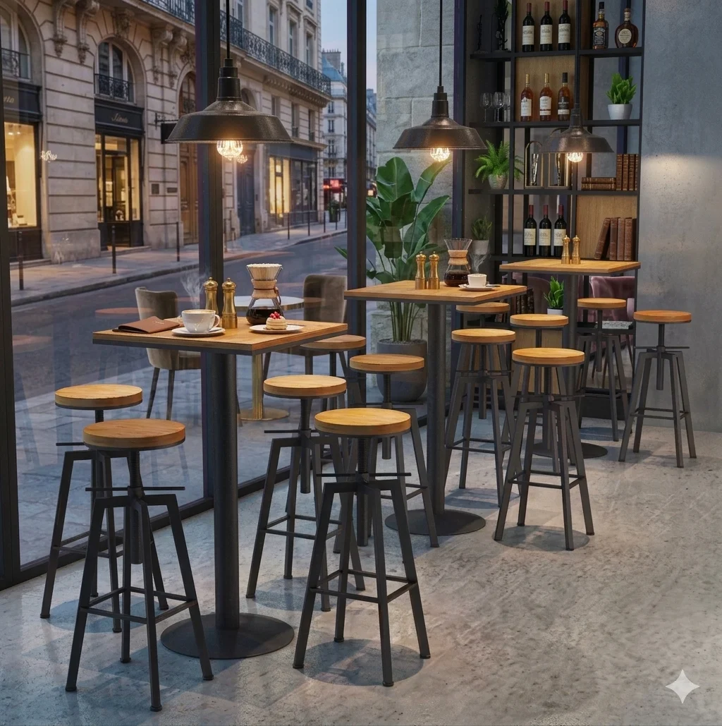 Mange debout carré design pour hôtel coffee shop et restauration moderne